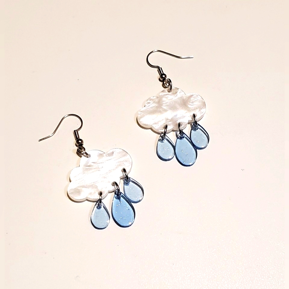 Rain Cloud Dangle Earrings